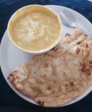 Tofu khorma with garlic naan at Bhaji Pala in Gatley
