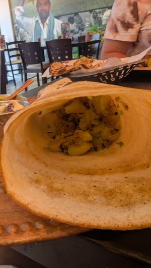 Inside the masala dosa at Bhaji Pala in Gatley
