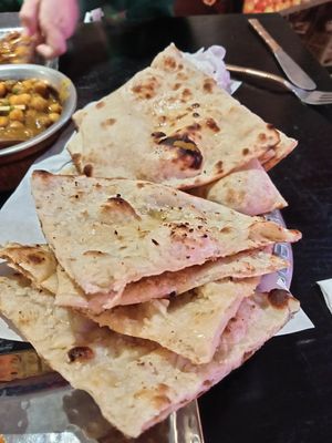 Garlic Naan and Butter Naan at Bhaji Pala in Gatley