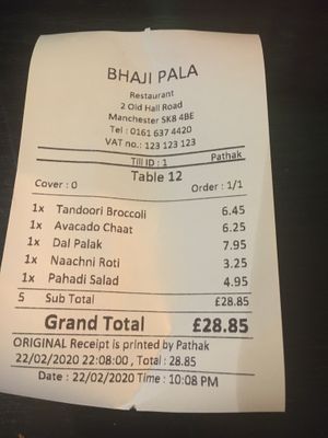 Good value at Bhaji Pala in Gatley
