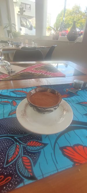 Freshly made tiramisu at L'ours Herbivore in Saint-brieuc