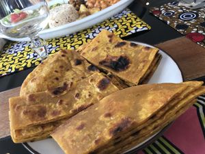 Chapati bread  at L'ours Herbivore in Saint-brieuc