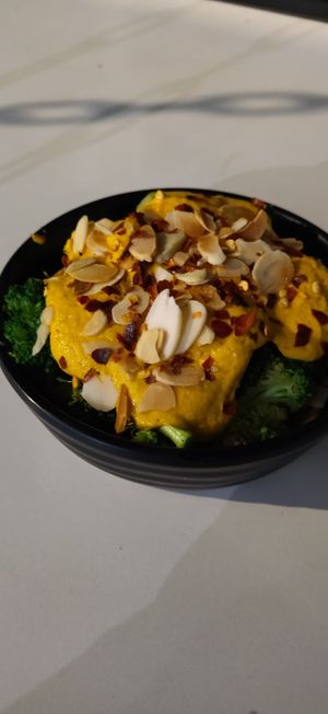 Broccoli with cheese. Hot! 🌶️😁 at Mora Mora - Condesa in Mexico City