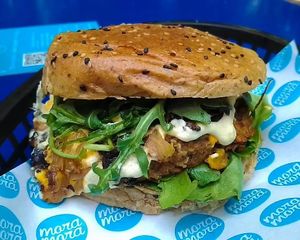 Trufa burger at Mora Mora - Condesa in Mexico City