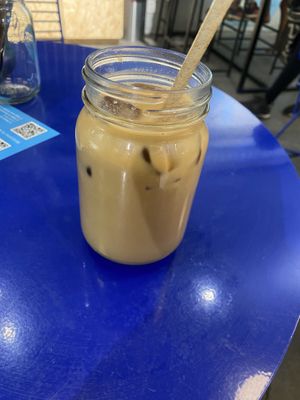 Chobani Oat Iced Lattee  at Mora Mora - Condesa in Mexico City