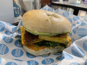 Bagel sandwich   at Mora Mora - Condesa in Mexico City