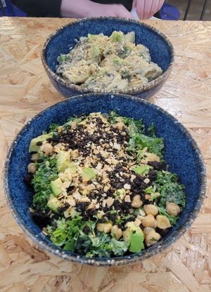 Caesar salad and mushroom pasta at Mora Mora - Condesa in Mexico City
