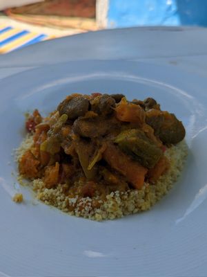 Veggie couscous at Café à l'Anglaise in Tangier