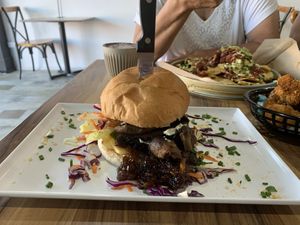 Magic mushy burger  at Plant Based Eatz in Gold Coast