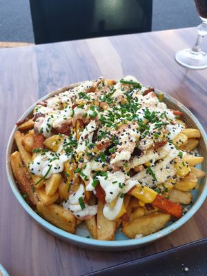 Topped chips at Plant Based Eatz in Gold Coast