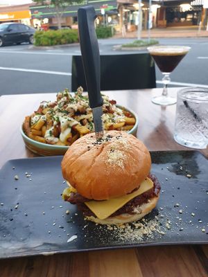 BBQ bacon cheezeburger at Plant Based Eatz in Gold Coast