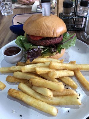 This burger was sensational ! at Plant Based Eatz in Gold Coast
