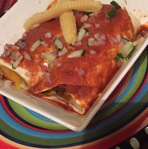 Vegan Enchiladas at El Bigote Mexican Kitchen in Kralendijk