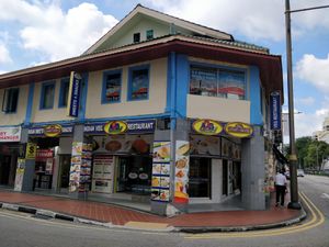 Restaurant exterior, At the road junction at A2B Adyar Sweets & Snacks - Serangoon Rd in Central Singapore