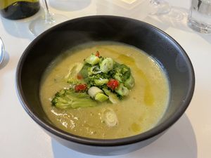 Broccoli and veg soup of the day  at Archway Verdun in Montreal