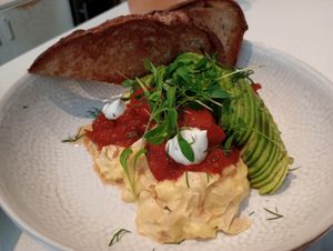 Breakfast Bol (egg, salsa, avocado) at Archway Verdun in Montreal