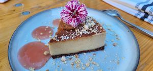 Cheesecake with rubarb🩷 at Archway Verdun in Montreal