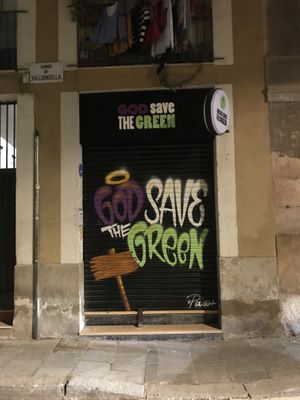 Entrance at God Save The Green in Barcelona