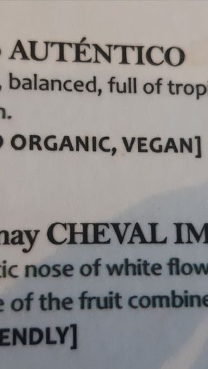 Vegan wine labelled at Wholesome Kitchen in Mullingar