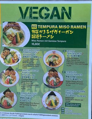 Vegan menu  at Takumi 3rd in Dusseldorf