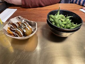 Takoyaki and edamame   at Takumi 3rd in Dusseldorf