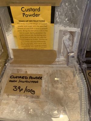 Vegan custard powder at Awesome Wales in Barry
