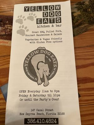 Info at Yellow Dog Eats in New Smyrna Beach