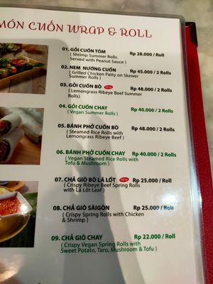Wraps and rolls at Saigon Delight - Tanah Abang in Jakarta