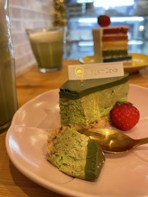 Vegan matcha cake  at Shochiku-en in Tokyo