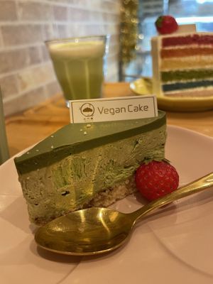 Vegan matcha mousse   at Shochiku-en in Tokyo