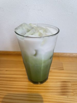 Matcha Latte cold  at Shochiku-en in Tokyo