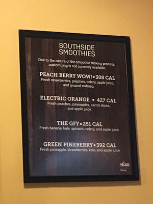 Vegan smoothies at Southside Dining Hall in Fairfax