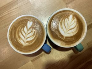 Cappucino with Oat milk & almond rice milk  at Lion's Locker in Budapest