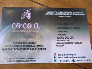 Horarios y datos at co.co.a  in San Juan Del Rio