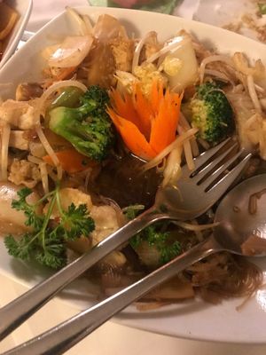 Fried glass noodles with tofu and fresh vegetables  at Viet  in Neustadt