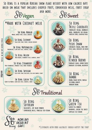 So Bing Menu 1 at So Bing - Bograshov in Tel Aviv