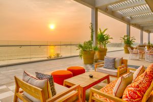 Sunsets from the rooftop at Scarlett Skyy in Galle