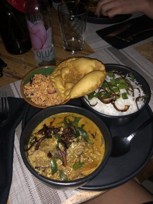 Jackfruit rice and curry at Scarlett Skyy in Galle