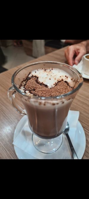 hot chocolate with almond milk at El Arbol Real in Puerto Iguazu