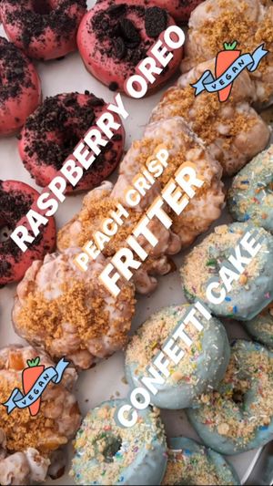Instagram stories screenshot of the vegan doughnuts! at Crave Doughnuts in Whitby
