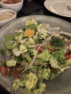 Salad no cheese to make vegan   at Javier's in San Diego