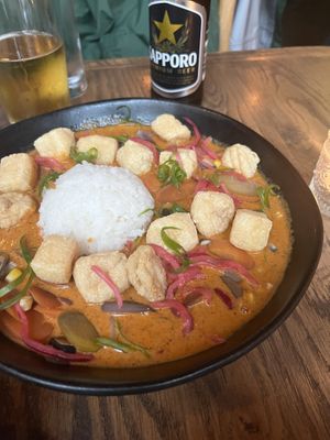 Coconut corn curry rice bowl  at Mofu Shoppe in Raleigh