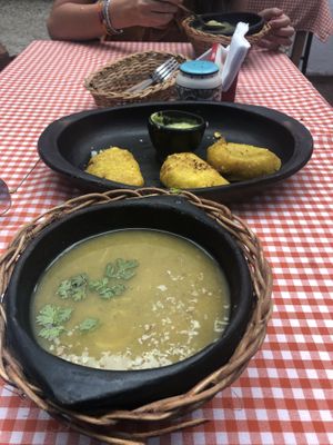 Vegetable and pasta soup | empanadas at Casa Omedeto in Armenia
