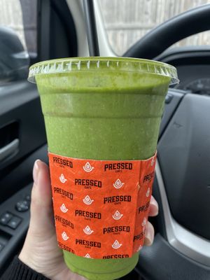 Spinach & kale smoothie at Pressed Cafe in Newton