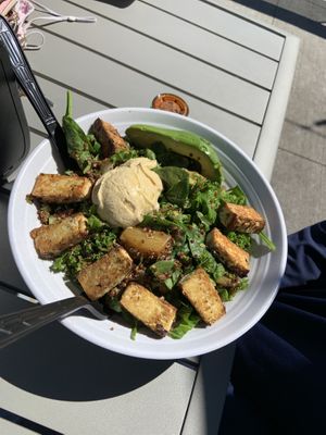 Vegan Guacamole Quinoa Greens Bowl at Pressed Cafe in Newton