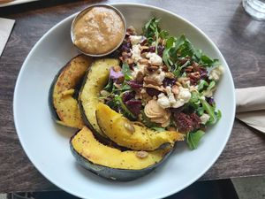 Acorn squash, candied pecan, cranberry and feta salad at Virtuous Pie in Victoria