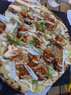 Stranger Wings pizza at Virtuous Pie in Victoria