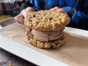 Hedgehog ice cream sandwich - happy hour special $5  at Virtuous Pie in Victoria