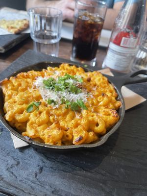 Mac and cheese skillet - happy hour special   at Virtuous Pie in Victoria