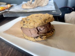 Black Forest ice cream sandwich   at Virtuous Pie in Victoria